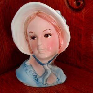 Vintage Lady Head Vase Planter